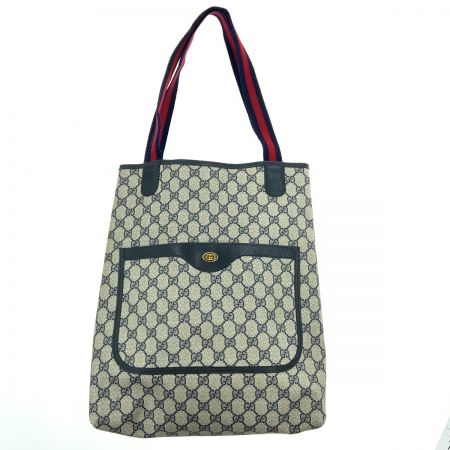  GUCCI グッチ オールドグッチ シェリーライン GGプラス トートバッグ 39 02 003 ベージュ x ブラック