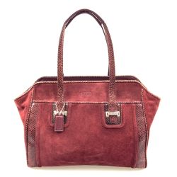 〇〇 COACH コーチ キャンバス ハンドバッグ トートバッグ F25301 パープル Cランク