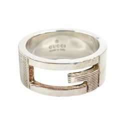 〇〇 GUCCI グッチ ブランテッドG Gロゴ Ag 925 シルバー 13号  シルバー Cランク