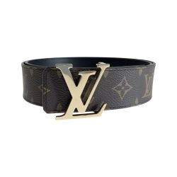 〇〇 LOUIS VUITTON ルイヴィトン モノグラム LV イニシャル 40MM リバーシブル 85/34 M0566 ブラウン Bランク
