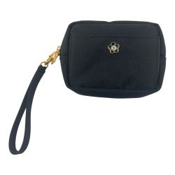 〇〇 MARY QUANT マリークワント ストラップ付き ポーチ ミニポーチ ブラック Aランク