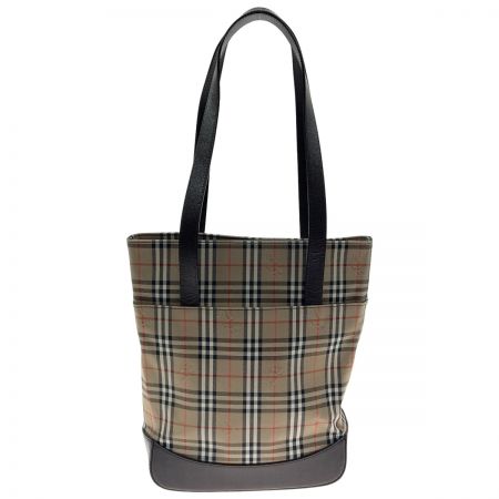  BURBERRY バーバリー ノバチェック トートバッグ ショルダーバッグ ベージュ x ブラウン