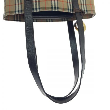  BURBERRY バーバリー ノバチェック トートバッグ ショルダーバッグ ベージュ x ブラウン