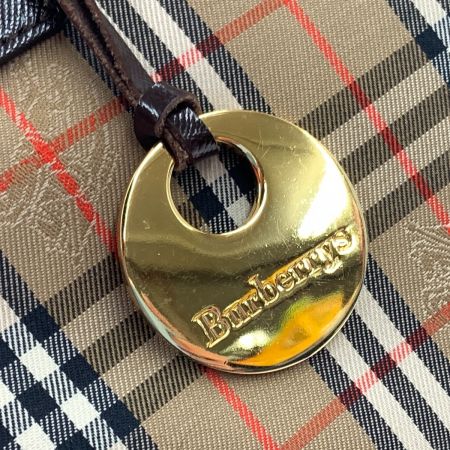  BURBERRY バーバリー ノバチェック トートバッグ ショルダーバッグ ベージュ x ブラウン