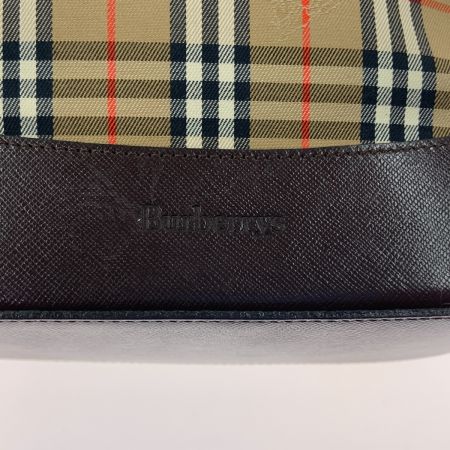  BURBERRY バーバリー ノバチェック トートバッグ ショルダーバッグ ベージュ x ブラウン