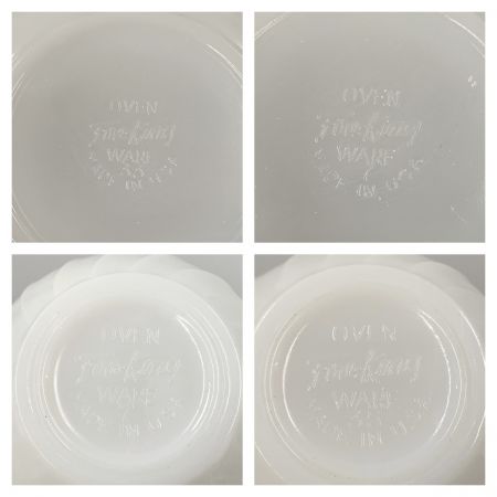  Fire King ファイヤーキング ゴールドリム ホワイトスワール カップ&ソーサー 2組セット 洋食器 スナックセット