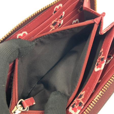  COACH コーチ コーチ マルチ ブランブル ローズ プリント ラウンドファスナー長財布 F53571 ワインレッド