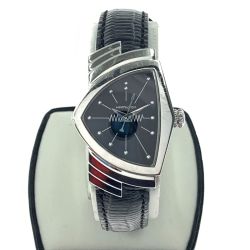 〇〇 HAMILTON ハミルトン ベンチュラ クォーツ H242112 ブラック x シルバー Cランク