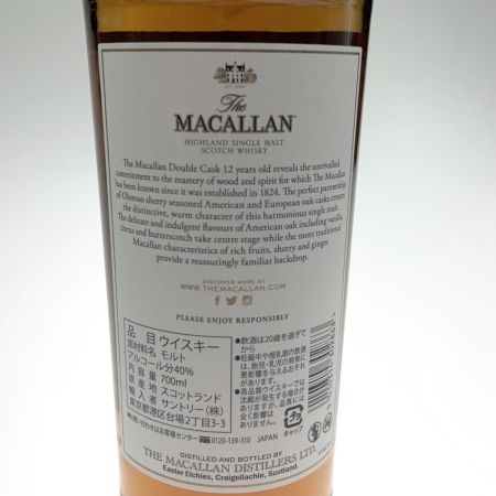  The MACALLAN マッカラン 12年 DOUBLE CASK ハイランド シングルモルト スコッチ ウイスキー 700ml 40% 未開栓