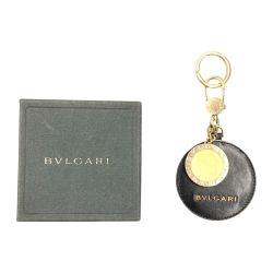 〇〇 BVLGARI ブルガリ キーリング キーホルダー ブラック x ゴールド Cランク