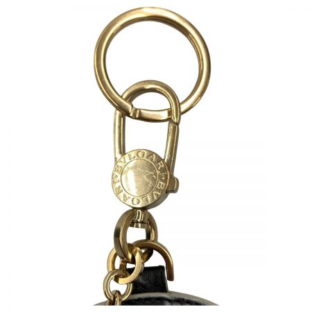  BVLGARI ブルガリ キーリング キーホルダー ブラック x ゴールド