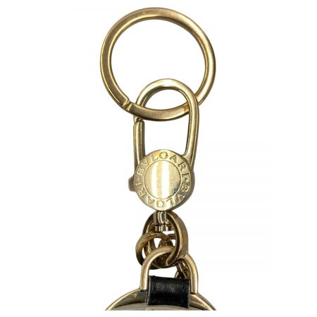  BVLGARI ブルガリ キーリング キーホルダー ブラック x ゴールド