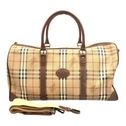 〇〇 BURBERRY バーバリー バーバリーズ ノバチェック ボストンバッグ ベージュ Bランク