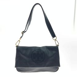 〇〇 TORY BURCH トリーバーチ  パンチング クロスボディ 斜め掛け 肩掛け ショルダーバッグ  ブラック Bランク