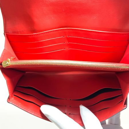  LOUIS VUITTON ルイヴィトン モノグラム ポルトフォイユ フラワー 二つ折り短財布 M62566 ブラウン×レッド