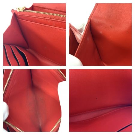  LOUIS VUITTON ルイヴィトン モノグラム ポルトフォイユ フラワー 二つ折り短財布 M62566 ブラウン×レッド