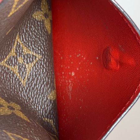 LOUIS VUITTON ルイヴィトン モノグラム ポルトフォイユ フラワー 二つ折り短財布 M62566 ブラウン×レッド