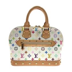 〇〇 LOUIS VUITTON ルイヴィトン モノグラム マルチカラー アルマ ハンドバッグ M92647 ホワイト Bランク