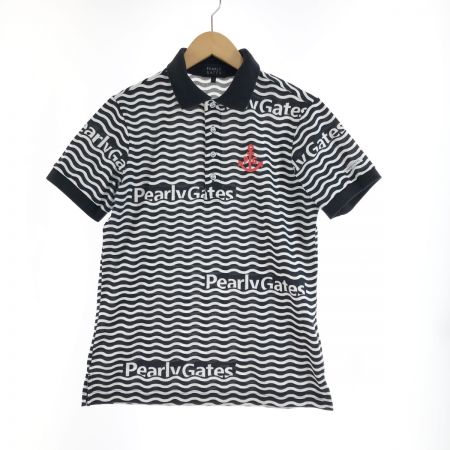  PEARLY GATES パーリーゲイツ ゴルフウエア メンズ 半袖ポロシャツ サイズ3 053-1160505 ホワイト×ネイビー
