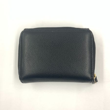  MARY QUANT マリークワント フーリーデイジーパッチ ミニウォレット 三つ折り財布 ブラック x ホワイト