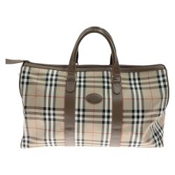 〇〇 Burberrys バーバリーズ ノバチェック ボストンバッグ ブラウン Bランク
