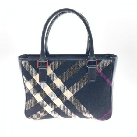  BURBERRY バーバリー ハンドバッグ  ブラック x パープル
