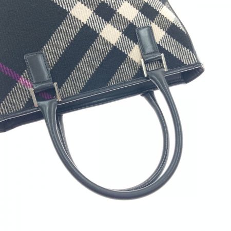  BURBERRY バーバリー ハンドバッグ  ブラック x パープル