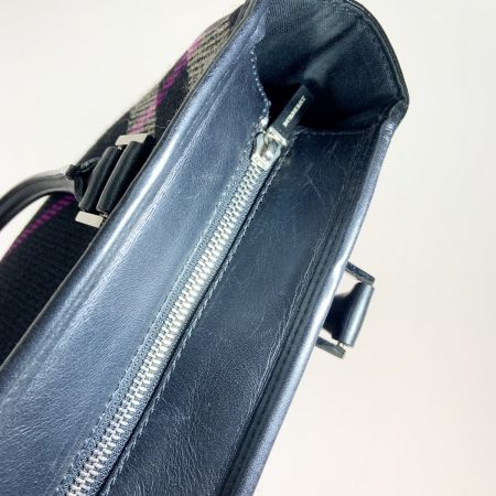  BURBERRY バーバリー ハンドバッグ  ブラック x パープル