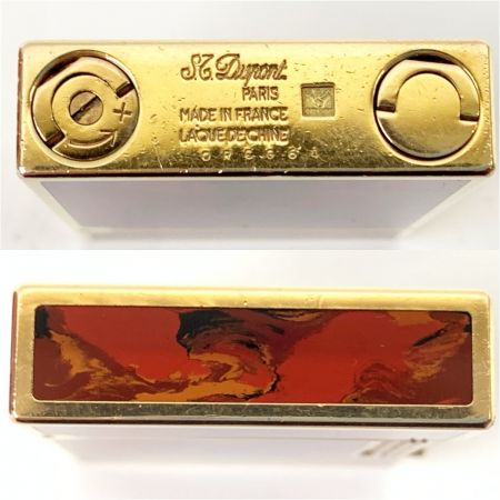  S.T.Dupont エステーデュポン ギャッツビー 漆 マーブル ローラーガスライター ブラウン 現状渡し