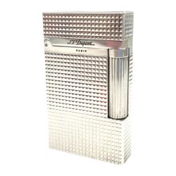 〇〇 S.T.Dupont エステーデュポン ライン2 ダイヤモンドヘッドカット ガスライター  16184 シルバー 現状渡し  Cランク