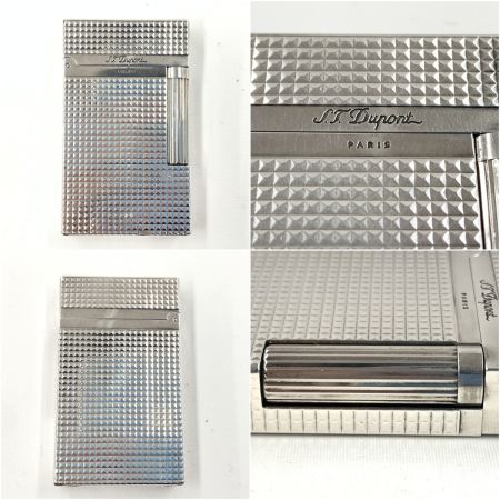  S.T.Dupont エステーデュポン ライン2 ダイヤモンドヘッドカット ガスライター  16184 シルバー 現状渡し 