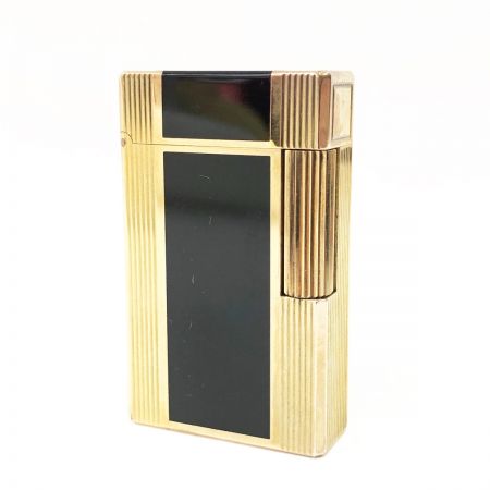  S.T.Dupont エステーデュポン ライン1 ロング 都彰 ガスライター 着火確認済  ゴールド×ブラック 現状渡し