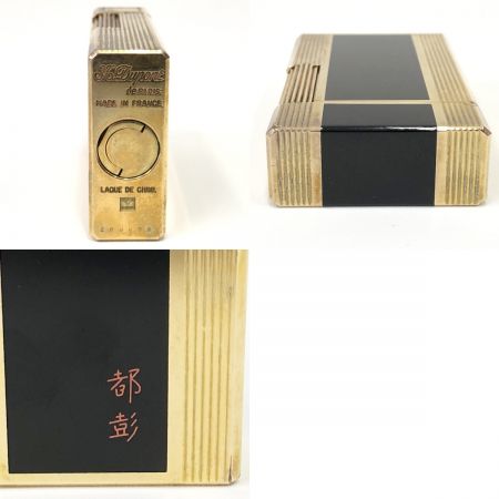  S.T.Dupont エステーデュポン ライン1 ロング 都彰 ガスライター 着火確認済  ゴールド×ブラック 現状渡し