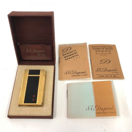  S.T.Dupont エステーデュポン ライン1 ロング 都彰 ガスライター 着火確認済  ゴールド×ブラック 現状渡し