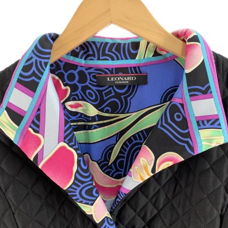  LEONARD レオナール レディース 中綿ジャケット サイズ38 ブラック×ブルー