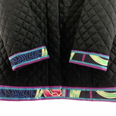  LEONARD レオナール レディース 中綿ジャケット サイズ38 ブラック×ブルー