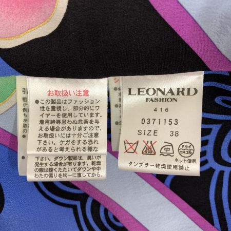  LEONARD レオナール レディース 中綿ジャケット サイズ38 ブラック×ブルー