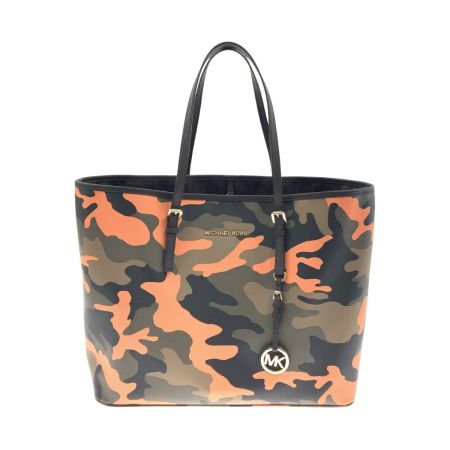  MICHAEL KORS マイケルコース カモフラージュ 迷彩柄 トートバッグ オレンジ
