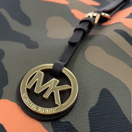  MICHAEL KORS マイケルコース カモフラージュ 迷彩柄 トートバッグ オレンジ