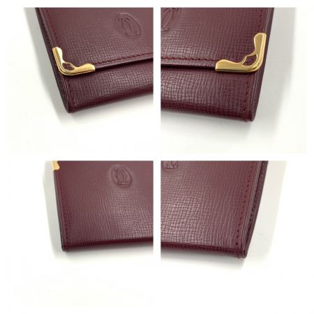  Cartier カルティエ マストライン 二つ折り コインケース ボルドー レッド