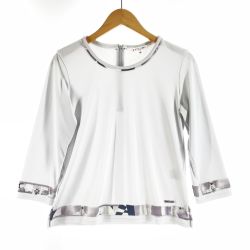 〇〇 LEONARD レオナール レディース カットソー サイズ40 ライトグレー Bランク