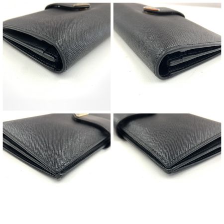  PRADA プラダ サフィアーノ トライアングル ロゴ 長財布  1MV025 ブラック