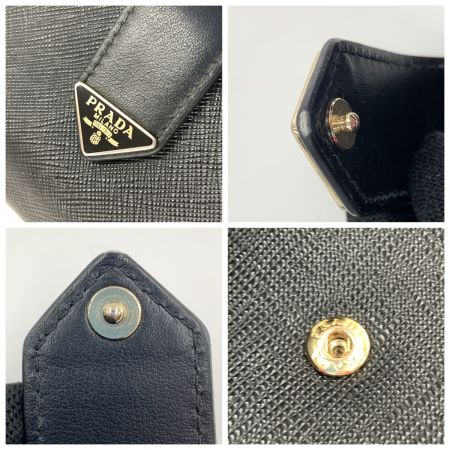  PRADA プラダ サフィアーノ トライアングル ロゴ 長財布  1MV025 ブラック
