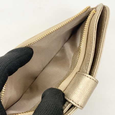  IBIZA イビサ 本革 ファスナー 付き 長財布  ゴールド