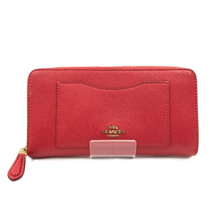 COACH コーチ アコーディオン ラウンドファスナー 長財布　 F54007 レッド
