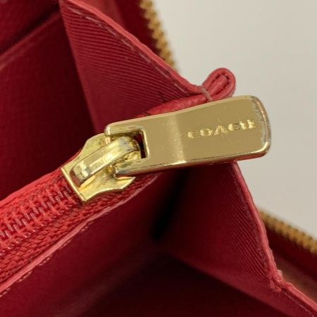 COACH コーチ アコーディオン ラウンドファスナー 長財布　 F54007 レッド