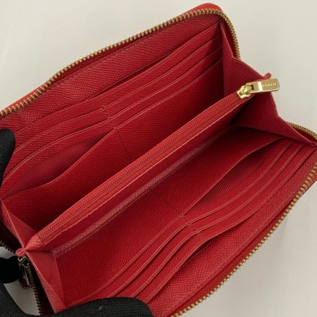 COACH コーチ アコーディオン ラウンドファスナー 長財布　 F54007 レッド