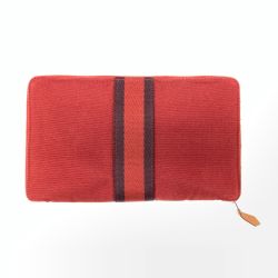 〇〇 HERMES エルメス  ドーヴィル パースGM ラウンドファスナー 長財布 レッド Bランク