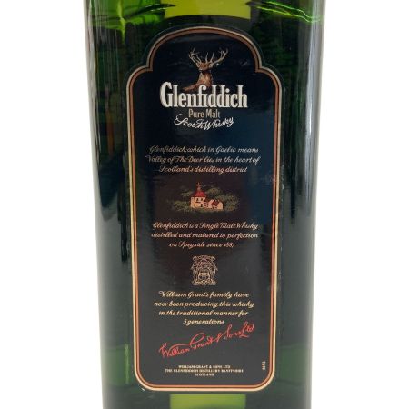  Glenfiddich グレンフィディック Pure Malt ピュアモルト スコッチ ウィスキー 750ml 43% 未開栓