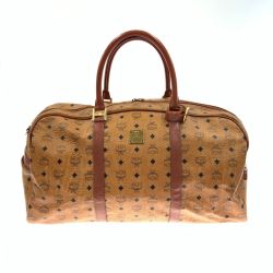 〇〇 MCM エムシーエム ヴィセトス ロゴグラム ボストンバッグ ブラウン Bランク